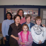 Left to Right: Sushila, Han, Elizabeth, Alexis, Karen, and Anthony at a ladies meeting