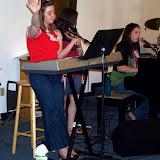 The worship team, Joanne, Becca, and Leticia
