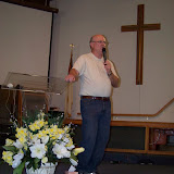 Pastor John dismissing the congregation