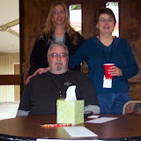 Vic, Pam, and Nicole directing people to the bathrooms