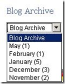Blogger Archive drop-down menu
