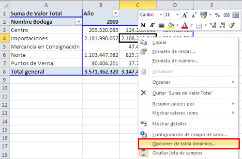 Activar o desactivar “Total general” en una tabla dinámica_imagen2