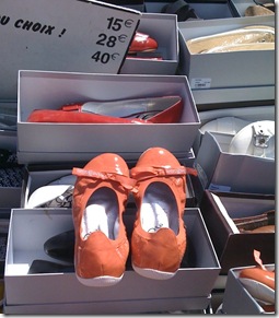 Orange shoes in the market