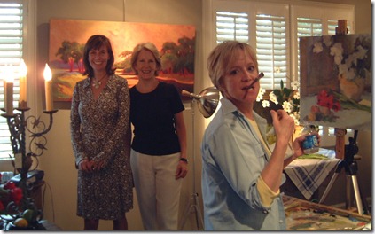 Nancy at a painting demo