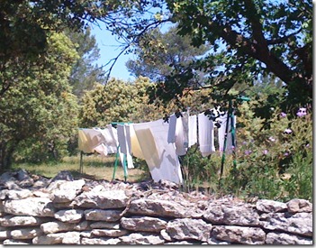 Laundry blowing in the wind