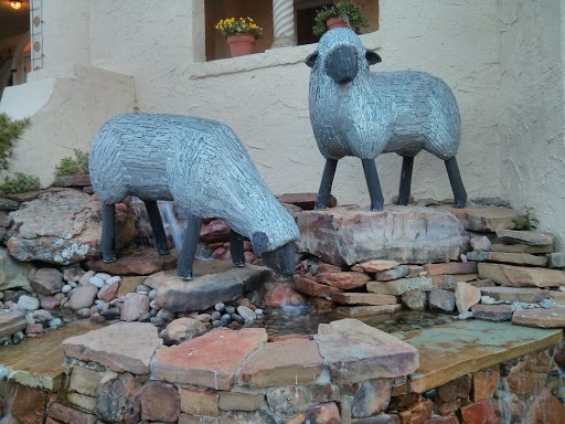Drinking Sheep Sculpture