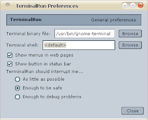 terminalrun options