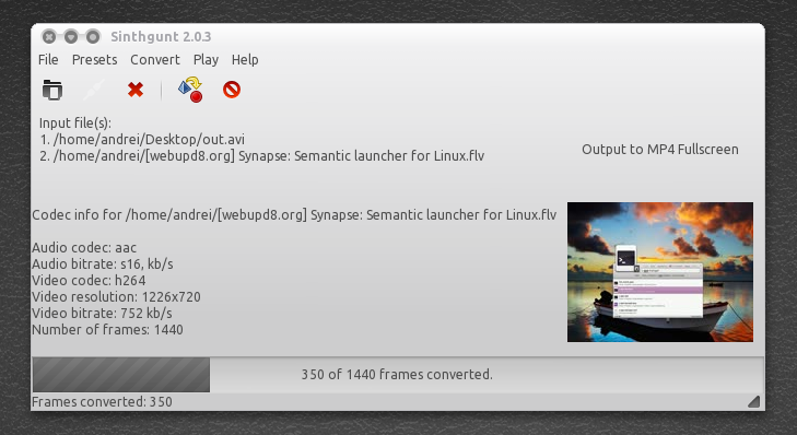 Sinthgunt Is A Smart, Easy To Use Video Converter [FFmpeg GUI] ~ Web Upd8:  Ubuntu / Linux blog