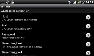 MPDroid connection settings