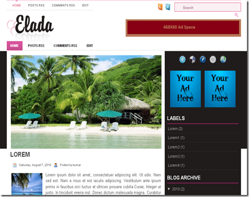 Elada Blogger Template