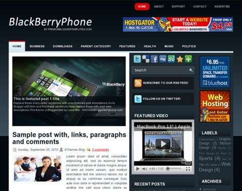 BlackberryPhone Blogger Template