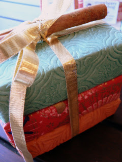 holiday soap set wrapped in handmade recycled paper