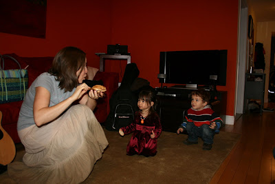 Ariana and Diego jumping like frogs.