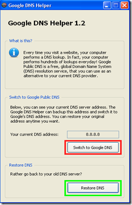 Google DNS Helper Google DNS Helper