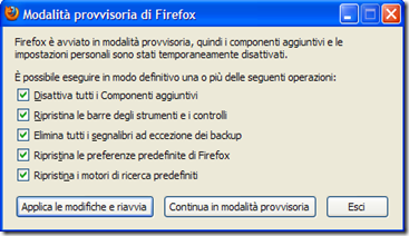 Come resettare Firefox