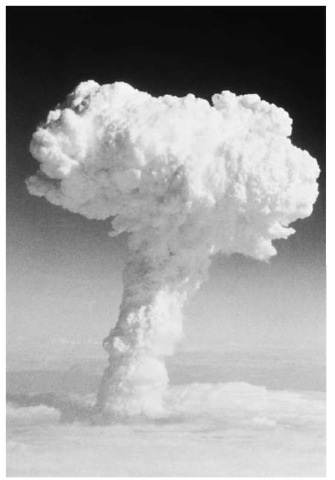A mushroom cloud rises after the detonation of a hydrogen bomb by France in a 1968 test. Deuterium is a crucial part of the detonating device for hydrogen bombs. 