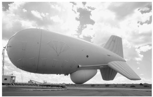 Once considered obsolete, blimps are enjoying a renaissance among scientists and government agencies. The blimp pictured here, the Aerostat blimp, is equipped with radar for drug enforcement and instruments for weather observation.