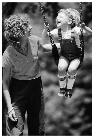 A common example of resonance: a parent pushes her child on a swing. A common example of resonance: a parent pushes her child on a swing.