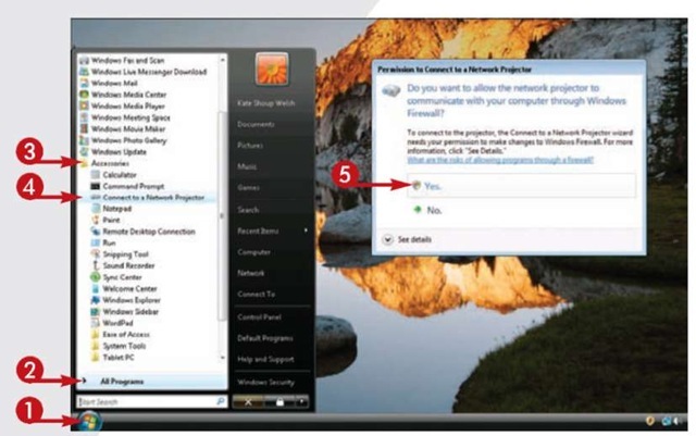 Connecting To Projector Vista