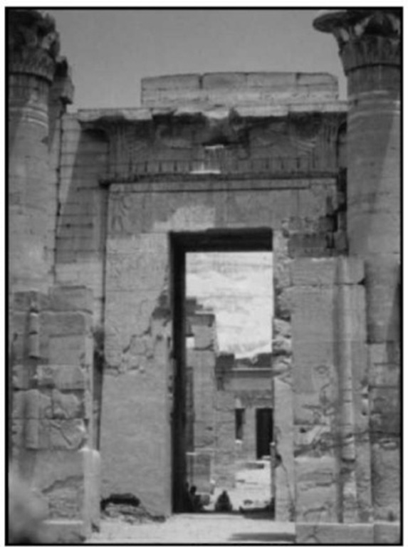 The grand entrance of Medinet Habu, Ramses III's monument to his victory over Atlantean invaders.