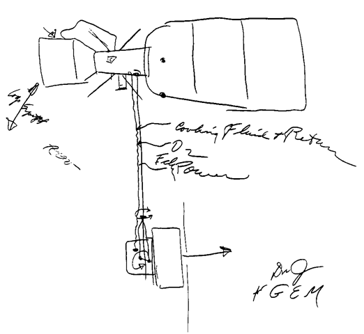  The sketch made by Dr. George Mueller, NASA Associate Administrator for Manned Space Flight, on 19 August, 1966 to illustrate the basic components of what eventually became Skylab.