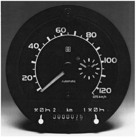 The face of a Veeder Root model 8400 tachograph.