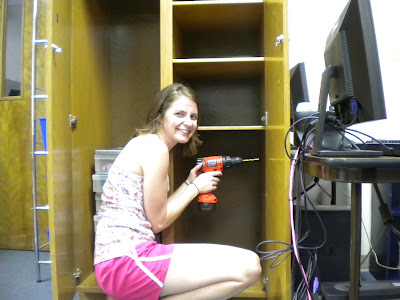 Classroom under construction: Altering this cabinet to fit my needs! 