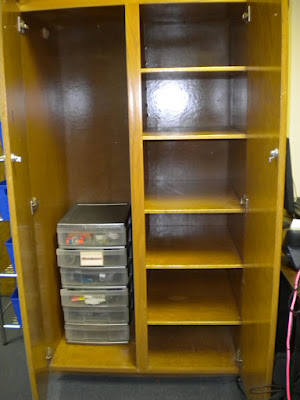 Ta-Da! Now my cabinet is ready for my classroom sets of books.