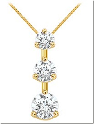 Gold Three-Prong Diamond Pendant