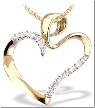 Gold Diamond hart Pendant