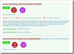 Lodge Park and Holiday Park Deals and Offers