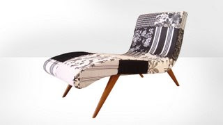 Chaise Long Patwork Preta e Branca