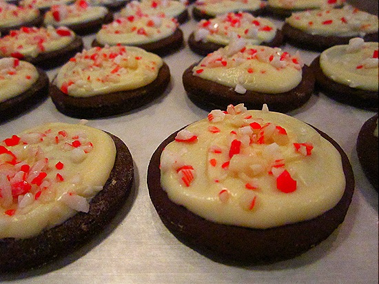 White Chocolate Peppermint Cookies with Crushed Candycanes