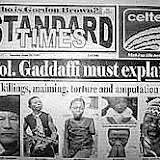  &ndash; Headlines June 2007, Gaddaffi arrives in Freetown. ( Photo of newspaper taken by James Mansaray, June 2007)