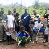  &ndash; (1 August 2007)___The very hard working construction workers building Nazareth House School, Kabala. ....Kabala, Sierra Leone ...© 2007 NHA photos, J Mansaray
