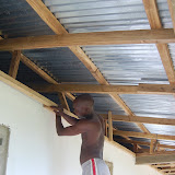  &ndash; Joseph, the carpenter, busy working on ceiling of the NHA Kabala School as of July 19, 2008...2008 Nazareth House Media Photos, July 2008