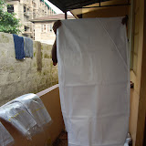  &ndash; The material for the first group of uniforms is purchased. The tye work now begins. Foday, a tye dye specialist is heading up the work. Nazareth House Media Photos, July 2008