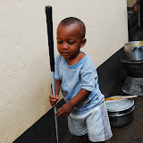  &ndash; Roo keeps busy and plays while the family at St. Laurence House works hard to prepare the uniforms....Nazareth House Media Photos, July 2008