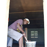  &ndash; James in his smurf blue shoes painting classrooms at school...© 2008 Nazareth House Media