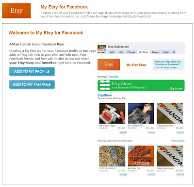 Adding My Etsy to Your Fan Page