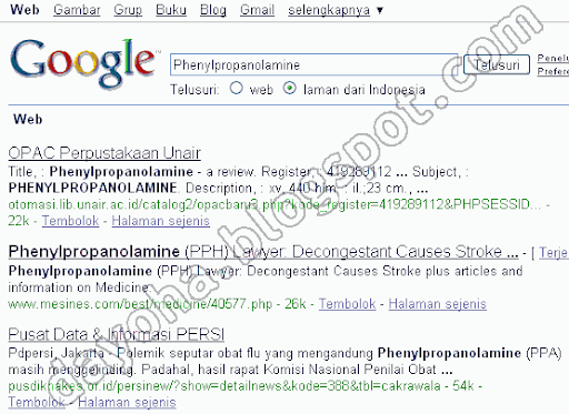 Google-search-result-on-PhenylPropanolAmine