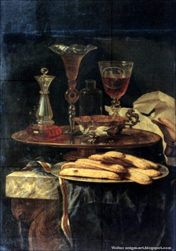 Christian Berentz, Verres et plat e biscuits, fin XVIIème siècle Christian Berentz, Verres et plat e biscuits, fin XVIIème siècle