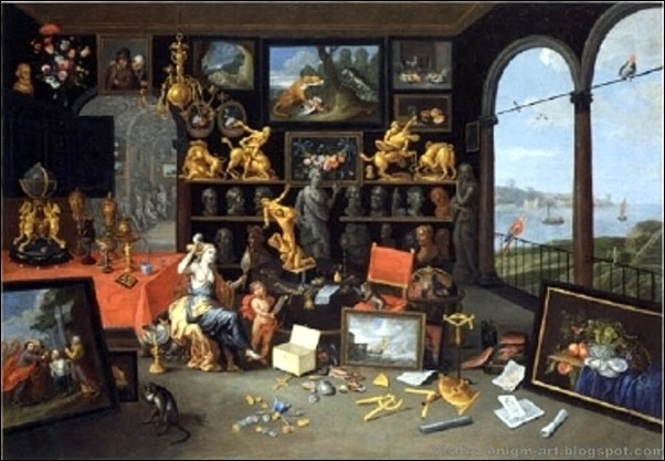 Jan van Kessel l’Ancien, Cabinet d’amateur avec Vénus à sa toilette, 1679 