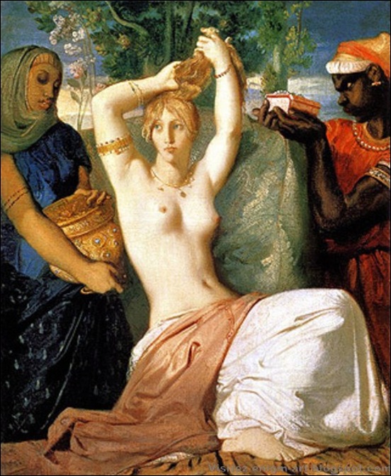 Theodore Chasseriau, La toilette d'Esther, 1841 Theodore Chasseriau, La toilette d'Esther, 1841