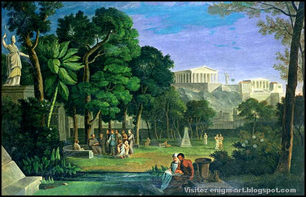 Antal Strohmayer, Le jardin des Philosophes, 1834