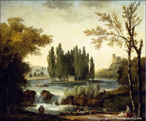 Hubert Robert, Tombeau de Jean-Jacques Rousseau à Ermenonville, 1802