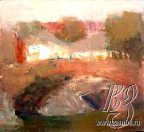Камянов Игорь. Замоскворечье. Два моста, холст, масло, 60х65 см., 1996 г.