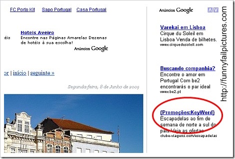 Google Adwords Fail Picture.