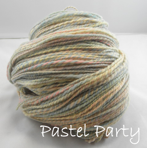Handspun yarn: "Pastel Party" on Merino, For the knitter