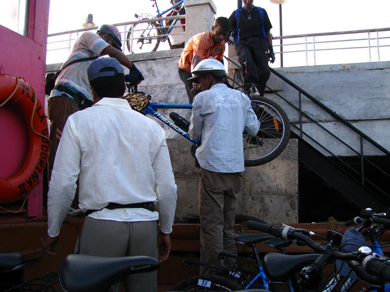 Cycles loaded on to ferry